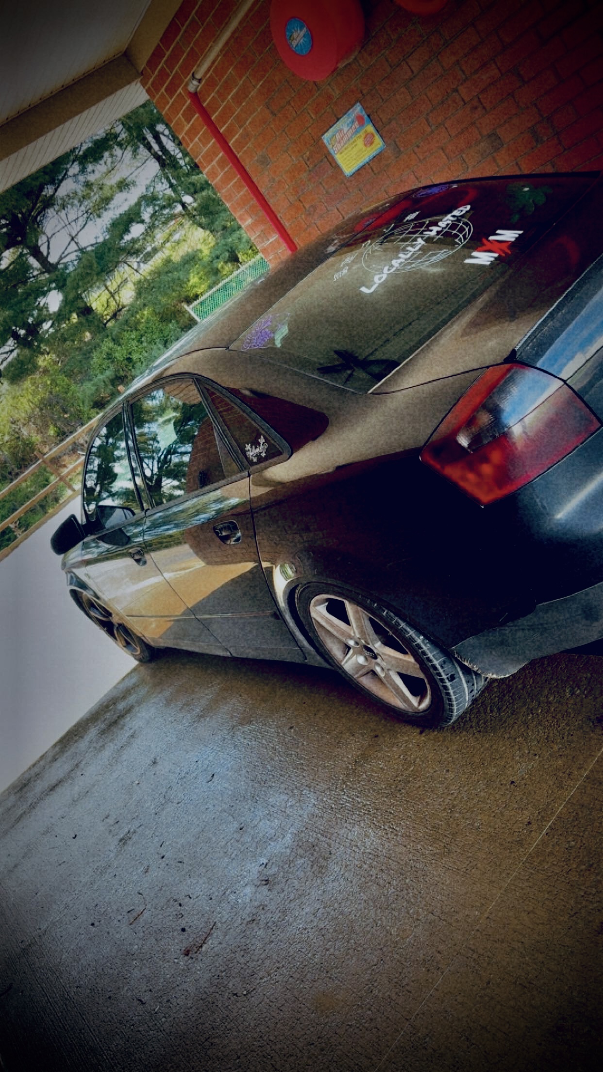 Audi rear window decal work